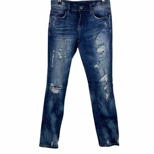 Blank NYC Highly Distressed Skinny Jeans Women's 25 Bleached Medium Wash